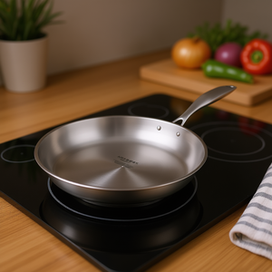 Sartén de Acero Inoxidable de 34 cm, Compatible con Inducción, Diseño Minimalista, Solo Lavar a Mano - Product Image 2