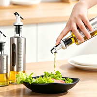 Bouteille en verre graduée avec couvercles, grande capacité, pour la cuisine domestique, pot de contrôle d'huile pour vinaigre et vin