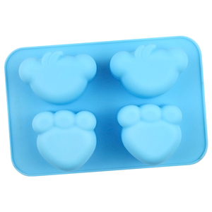 Moule en silicone réutilisable pour résine, savon et bougies, en forme de 4 ours et de pieds, pour la fabrication artisanale de gâteaux, savons, résines et bonbons DIY - Product Image 3