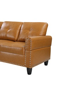 3-Piece L-Shaped Artificial Leather Corner Sofa Bed Set <b>Storage</b> Ottoman Modern Design Eco-Friendly Durable Modular for Hotel - Product Image 5