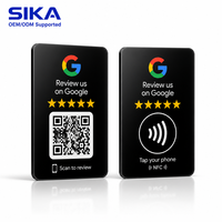 Carte NFC SIKA pour avis Google – Plaque de révision à tapoter – Mini-étiquette personnalisée avec code QR – Collecte de commentaires clients pour entreprises et cafés
