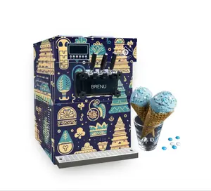 Brenu fabrica máquina automática de crema Robot automático de venta suave Filipinas remolino Snack Ice Cream Machines Maker