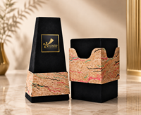 Boîtes d'emballage de parfum personnalisées en forme de pyramide, luxe, or et noir, carton rigide, papier, boîte cadeau pour parfum, emballage pour parfum