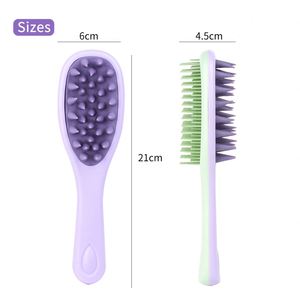 New Design Double-sided Hair Washing Brush Massager Silicone Nylon Toothed <b>Belt</b> Handle Smooth Hair Massage Scalp Brush - Product Image 2