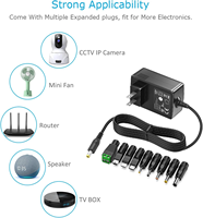 Adaptateur secteur USB-C 5V 2A 10W avec 9 embouts pour appareils électroniques domestiques, décodeur TV, routeur, mini-ventilateur, bande LED, haut-parleur