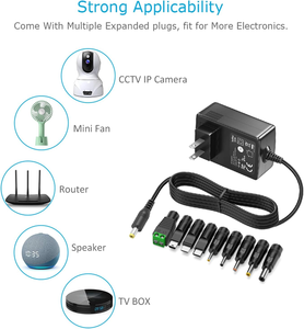 อะแดปเ<span class=keywords><strong>ต</strong></span>อร์แปลงไฟ 5V 2A USB-C AC DC 10W พร้อมหัว<span class=keywords><strong>ต</strong></span>่อ 9 <span class=keywords><strong>แบ</strong></span>บ สำหรับอุปกรณ์อิเล็กทรอนิกส์ในบ้าน กล่องทีวี เราเ<span class=keywords><strong>ต</strong></span>อร์ พัดลมขนาดเล็ก ไฟ LED ลำโพง - Product Image 4