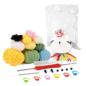 Great Gift for <b>Crochet</b> Lovers DIY Unicorn <b>Crochet</b> <b>Kit</b> with Plastic Yarn and Hook for Adults and Kids Birthday Gift Idea - Product Image 1