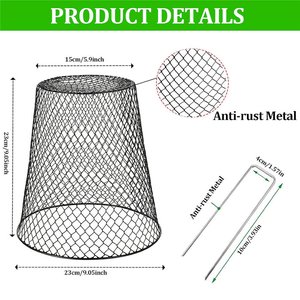 Tapered Metal <b>Wire</b> Mesh Plant Protector Garden Cloche Anti Animal Seedling Protection Cage For Potted <b>Flower</b> Vegetable - Product Image 2