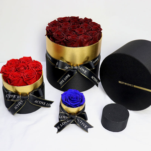 ขายส่งตกแต่งดอกไม้เก็บรักษาไว้ยาวนานวันวาเลนไทน์รอบนิรันดร์ดอกไม้ที่เก็บรักษาไว้กุหลาบในกล่อง - Product Image 6