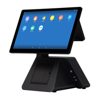 FJY-F6 15.6 ''Machine de commande Pos Android Windows Linux Imprimante intégrée Ordinateur de bureau Moniteur Pos de vente au détail Système Pos tout-en-un
