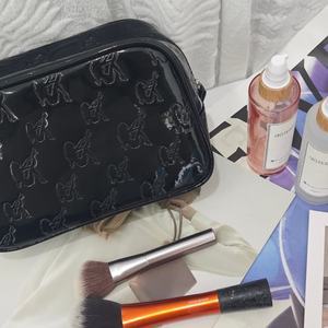 Bolsa de Maquillaje de Alta Calidad, Bolsa de Cuero PU Brillante con Cierre, Bolsa de Belleza Impermeable, Bolsa de Cosméticos con Logotipo en Relieve - Product Image 6