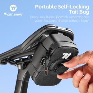 Sacoche de selle arrière pour vélo de route WEST BIKING, imperméable, légère, réglable, avec fermeture à bouton, en polyester - Product Image 1