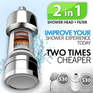 10 12 15 Giai Đoạn Tắm Lọc 3 Inch Đầy Đủ Chrome Lọc Shower Head Dòng Chảy Cao Mạnh Mẽ Cố Định Spa Lọc Shower Head - Product Image 2