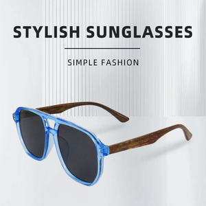 แว่นกันแดดลายไม้สไตล์วินเทจสำหรับผู้ชาย รุ่นดับเบิ้ลบริดจ์ เหมาะสำหรับขับรถ - Product Image 2