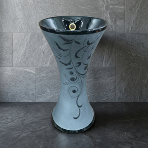 Lavabo en céramique de qualité export, forme œuf, avec piédestal complet, pour salle de bain d'hôpital ou d'hôtel, articles sanitaires - Product Image 4
