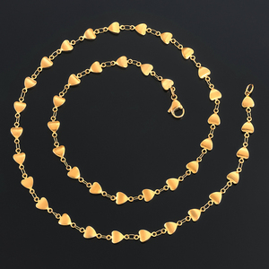 Collier ras du cou fin en acier inoxydable de 6 mm de large avec chaîne à maillons en forme de cœur pour femme, couleur or/argent, accessoires de bijoux en métal - Product Image 4