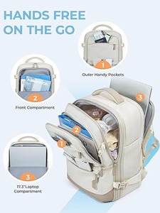 40L Expandable Waterproof <b>Lady</b> Airline Approved Carry <b>Backpack</b> Luggage Weekender Daypack USB Compression Travel <b>Backpack</b> Packing - Product Image 2