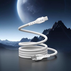 Cavo di Ricarica Magnetico USB Tipo-<span class=keywords><strong>C</strong></span> <span class=keywords><strong>a</strong></span> Tipo-<span class=keywords><strong>C</strong></span> 60W 100W Super Veloce 1m Rivestimento in Nylon PD 5V/9V/12V per Telefoni Cellulari e Tablet - Product Image 2