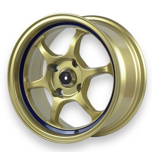 <span class=keywords><strong>Llantas</strong></span> <span class=keywords><strong>Doradas</strong></span> de Lujo para Autos de Pasajeros, <span class=keywords><strong>Llantas</strong></span> de Aleación de Aluminio para Carreras, 4 Orificios, 15 Pulgadas, PCD 4*100, 3 Años de Garantía - Product Image 2