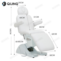Meubles de salon de beauté modernes, lit de salon facial blanc, lit d'esthéticienne électrique à 3/4 moteurs, table de massage facial