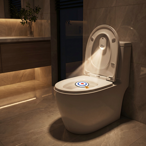 Lumière de toilette à détecteur de mouvement, <span class=keywords><strong>veilleuse</strong></span> intelligente 13 couleurs, 4 motifs de projection, rechargeable, pour cuvette de toilette, salle de bain, escalier - Product Image 1