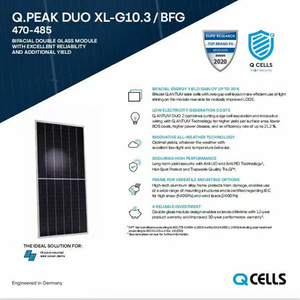Panneau solaire monocristallin QCELLS 480W demi-cellule 182mmx182mm module photovoltaïque bifacial double verre - Product Image 4
