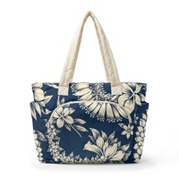 Sac de courses matelassé personnalisé motif bouquet d'été avec impression par transfert thermique pour les marchés et les courses