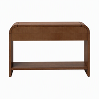 Table console moderne en MDF à bords arrondis, gain de place, écologique, avec 2 tiroirs pour salon