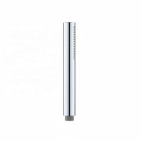 Pomme de douche cylindrique élégante en chrome miroir avec une sortie à matrice dense et un jet de pluie large pour les salles de bain d'appartements