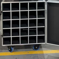 Wintina WT – Coffret de transport robuste en aluminium et contreplaqué pour 25 microphones et pieds de micro professionnels, noir