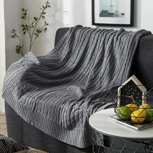 <span class=keywords><strong>Manta</strong></span> <span class=keywords><strong>de</strong></span> punto con Cable <span class=keywords><strong>de</strong></span> algodón 100% personalizada, <span class=keywords><strong>manta</strong></span> <span class=keywords><strong>de</strong></span> Color sólido supersuave y cálido para sofá, cama doble, sillón - Product Image 2