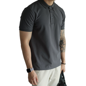 Mercerization Men's Polo Tshirt Pique Fabric 185GSM Business Casual Clothing For Men Fashion