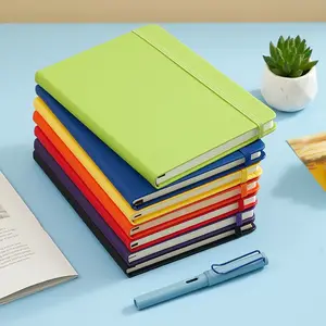 新产品A5带松紧带Pu日记本笔记本印刷品牌标志日记本记事本PU皮革笔记本