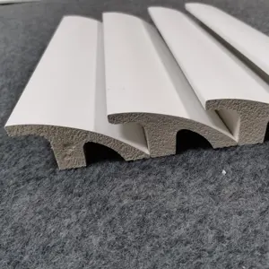 Gypsum Color 8ft PU PS Decorative Skirting For Interior Modern Decor Apartment Bedroom White Baseboard Moulding Fireproof