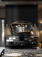 Meuble d'appoint en bois massif de luxe italien, design moderne et créatif, grand meuble de rangement en verre plat pour villa