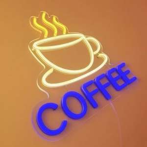 Applique murale LED multicolore vibrante pour cafés restaurants jaune blanc bleu enseigne néon décor accrocheur pour cafés boissons - Product Image 5