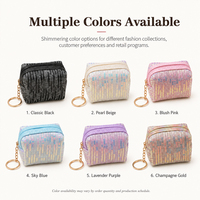 Nouvelle Arrivée : Porte-monnaie Brodé à Paillettes, Mini Pochette Mignonne, Sac de Rangement Portable pour Rouge à Lèvres, Petite Trousse à Cosmétiques Personnalisable avec Logo