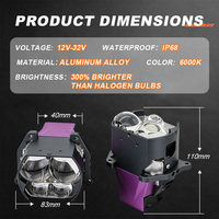 LELANPU Lentille de projecteur Bi-LED matricielle 3/4/5 yeux, faisceau haut/bas 6000K, module LED universel pour phare de voiture, vente en gros d'usine
