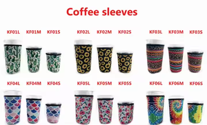 Capa de Copo de Café Moderna Reutilizável em Neoprene Isolante Personalizada com Logo Impressa para Bebidas Quentes/Frias - Product Image 6