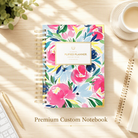 Agenda annuel personnalisé avec spirale Wire-O, carnet de planification à couverture rigide, vente en gros pour cadeaux promotionnels d'entreprise