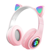 B39 headphone telinga kucing lucu untuk anak-anak Headset Gaming tahan air dinamis dengan dukungan kartu TF untuk olahraga harga bagus