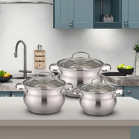 Batterie de cuisine 6 pièces en forme de pomme Casserole en acier inoxydable de grande capacité Batterie de cuisine durable pour la cuisine à domicile
