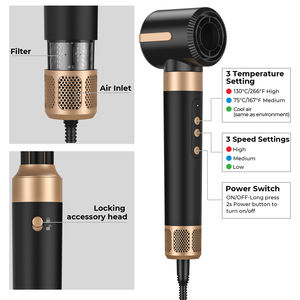 Secador de Pelo 7 en 1 HQ Mixed Proc 110000, Venta al por Mayor, Secador de Pelo con Aire Caliente y Frío, Cepillo de Aire Caliente, Peine, Cepillo Secador de Pelo de Alta Velocidad - Product Image 3