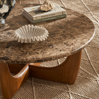 Table basse en marbre moderne de conception nouvelle, légère et élégante, avec pieds solides, facile à assembler, pour le salon