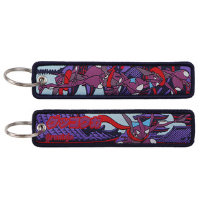 Nuevo Llavero de Lona con Bordado de Monstruos POKE en 7 Estilos, Etiquetas Bordadas de Doble Cara, Llavero de Anime de Dibujos Animados para Coche - Product Image 4
