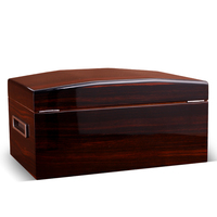 Humidificateur en bois de finition piano de qualité supérieure Boîte de rangement pour cigares en bois recyclable faite à la main avec serrure et vitres Étui à cigares haut de gamme