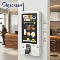Quiosco de impresora de pago de autoservicio con pantalla táctil INGSCREEN, resolución de 1920*1080, código QR, productos básicos, reconocimiento de código de barras, SDK interior