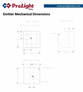 ชิป LED กำลังสูง ProLights PQ2N-4LBE-WFC 4W 1616 สีขาวเย็น เลนส์โดม 130 องศา SMD LED - Product Image 5