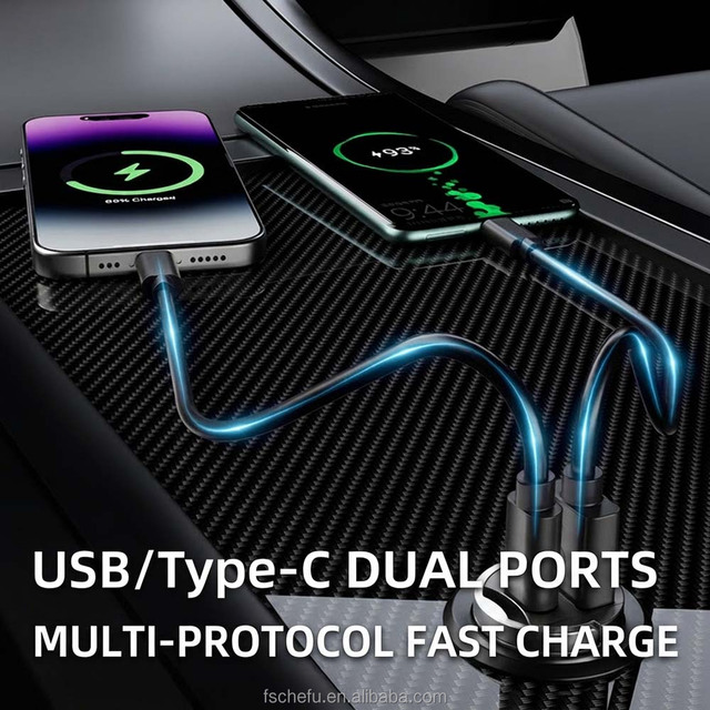 Flush Fit Car Charger Mini Hidden Type C PD 30W Fast Charge Zinc Alloy Car Adapter with Foldable Handle for Tesla Ford SUV