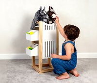 Cheval à bascule en bois réglable fait à la main pour enfants, obstacle de saut de 60 cm, jouet d'imitation équestre